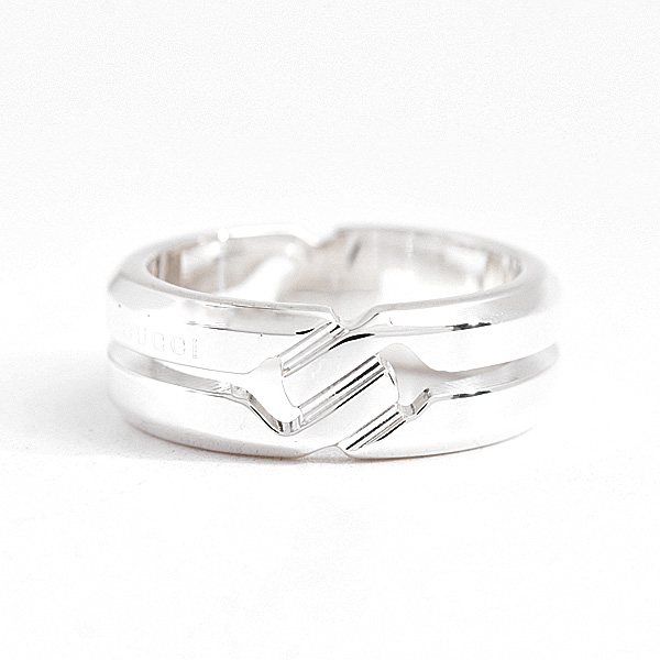 グッチ 指輪 メンズ レディース ノット インフィニティ リング 刻印サイズ14 実測13号 スターリングシルバー GUCCI Ag925 SV925 中古