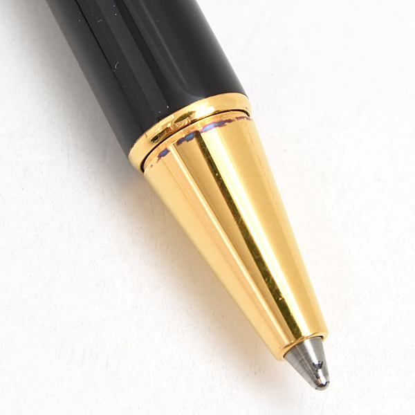 カルティエ 筆記具 レディース マスト ドゥ ツイスト式 ボールペン レフィル付 ブラック ゴールドカラー レジン メタル Cartier 中古