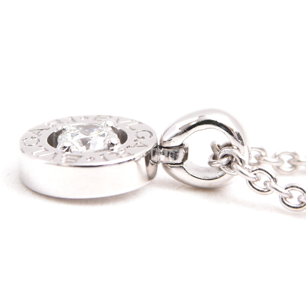 ブルガリ ネックレス レディース ブルガリブルガリ 1Pダイヤ ネックレス ホワイトゴールド BVLGARI 750WG 中古