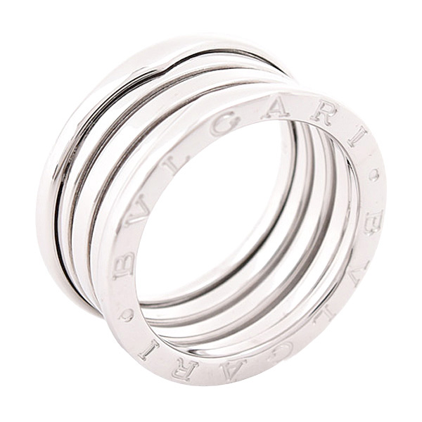 ブルガリ 指輪 レディース メンズ ビーゼロワン B-ZERO1 リング 58号 実寸17号 ホワイトゴールド 750WG BVLGARI 中古