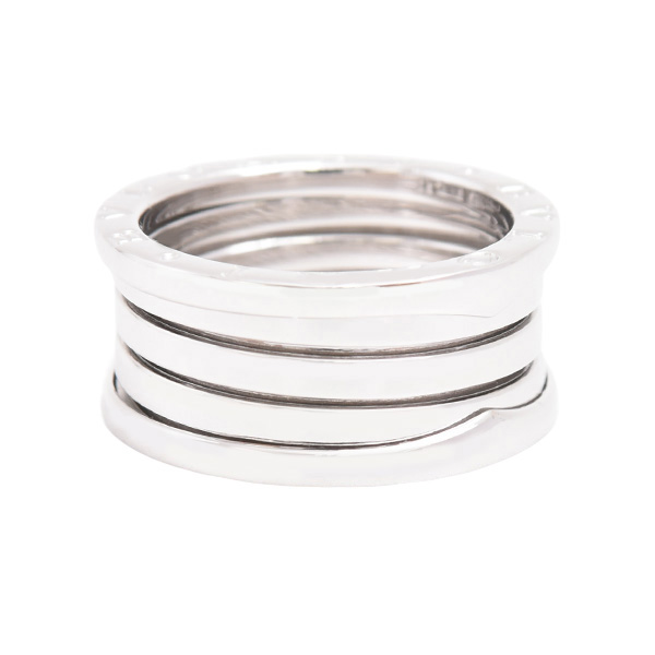 ブルガリ 指輪 レディース メンズ ビーゼロワン B-ZERO1 リング 58号 実寸17号 ホワイトゴールド 750WG BVLGARI 中古