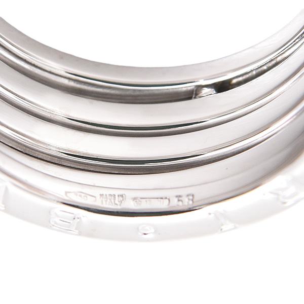 ブルガリ 指輪 レディース メンズ ビーゼロワン B-ZERO1 リング 58号 実寸17号 ホワイトゴールド 750WG BVLGARI 中古