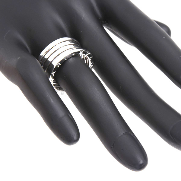 ブルガリ 指輪 レディース メンズ ビーゼロワン B-ZERO1 リング 58号 実寸17号 ホワイトゴールド 750WG BVLGARI 中古