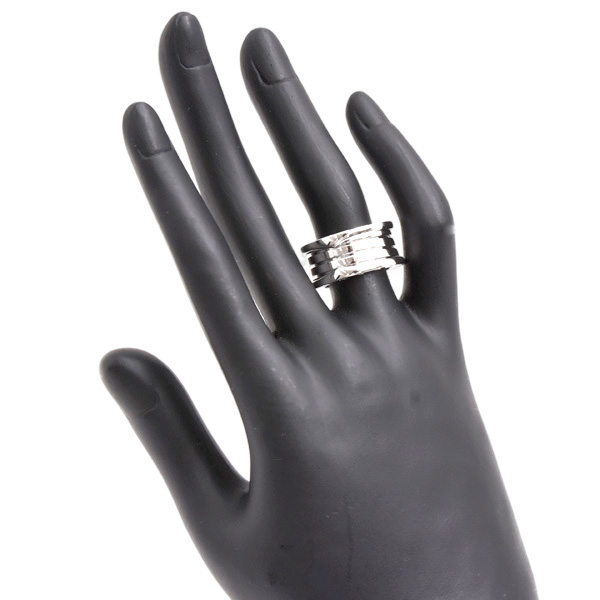 ブルガリ 指輪 レディース メンズ ビーゼロワン B-ZERO1 リング 58号 実寸17号 ホワイトゴールド 750WG BVLGARI 中古