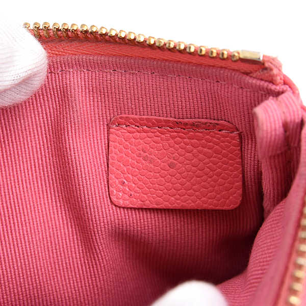 シャネル バッグ レディース マトラッセ ミニポーチ ランダム コインケース ソフトキャビアスキン ピンク CHANEL 中古