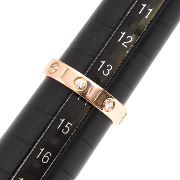 カルティエ 指輪 レディース ミニラブ フルダイヤ リング 54号 ピンクゴールド Cartier 750PG 中古