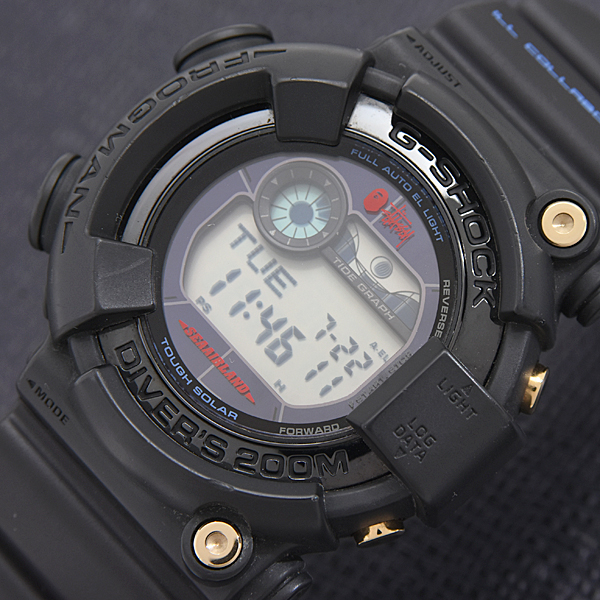 カシオ 時計 メンズ G-SHOCK Gショック フロッグマン STUSSY×BAPE トリプルネーム 電池式 デジタル ブラック文字盤 CASIO GF-8250BS 中古