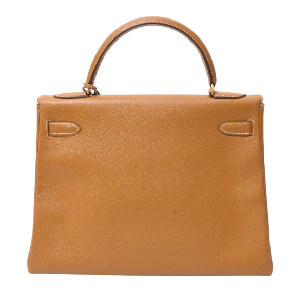 エルメス レディース バッグ ケリー32 ハンドバッグ 内縫い S刻印 クシュベル ゴールド ブラウン HERMES 中古
