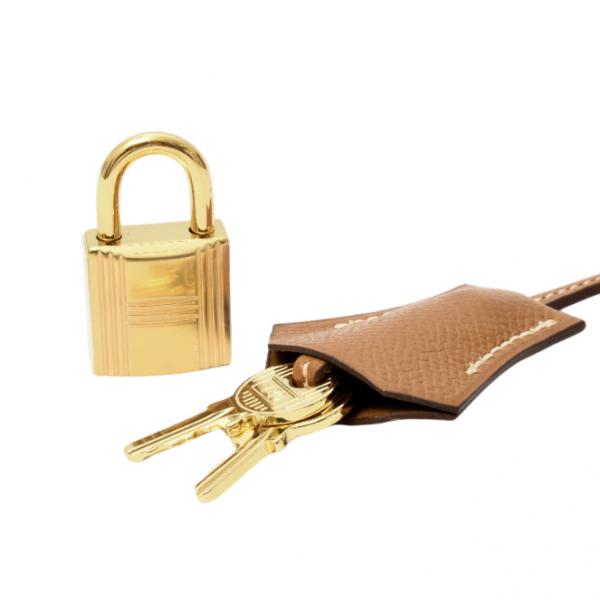 エルメス レディース バッグ ケリー32 ハンドバッグ 内縫い S刻印 クシュベル ゴールド ブラウン HERMES 中古