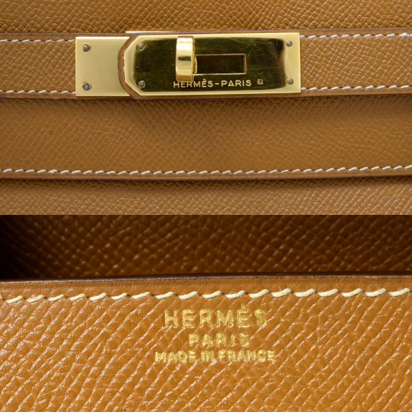 エルメス レディース バッグ ケリー32 ハンドバッグ 内縫い S刻印 クシュベル ゴールド ブラウン HERMES 中古