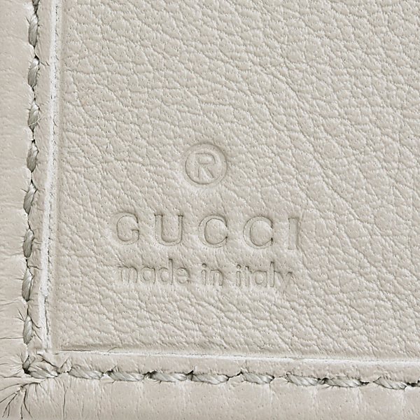 グッチ 財布 レディース ダブルG 二つ折り コンパクトウォレット カーフ  グレー GUCCI 790063 中古