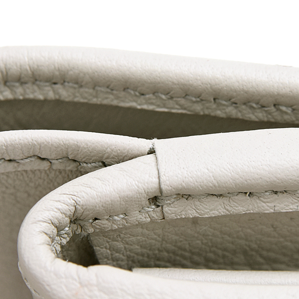 グッチ 財布 レディース ダブルG 二つ折り コンパクトウォレット カーフ  グレー GUCCI 790063 中古