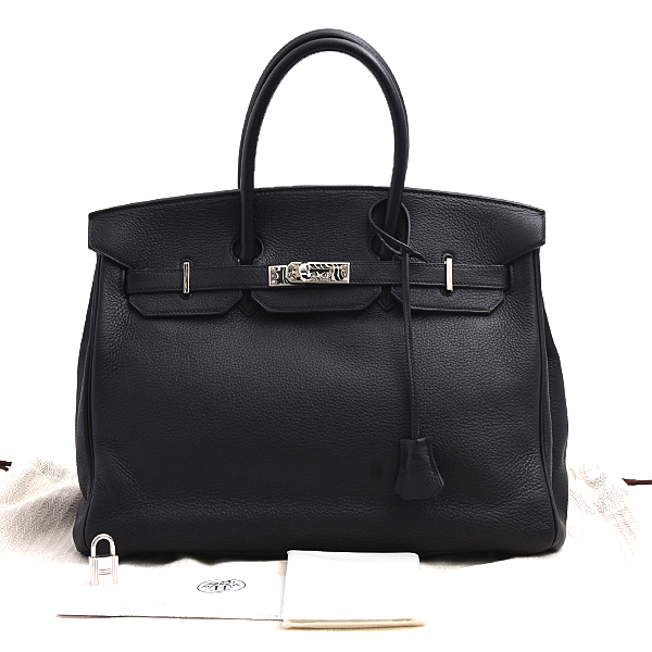 エルメス バッグ レディース バーキン35 □F刻 ハンドバッグ スターマーク ブラック トゴ ブラック HERMES 中古