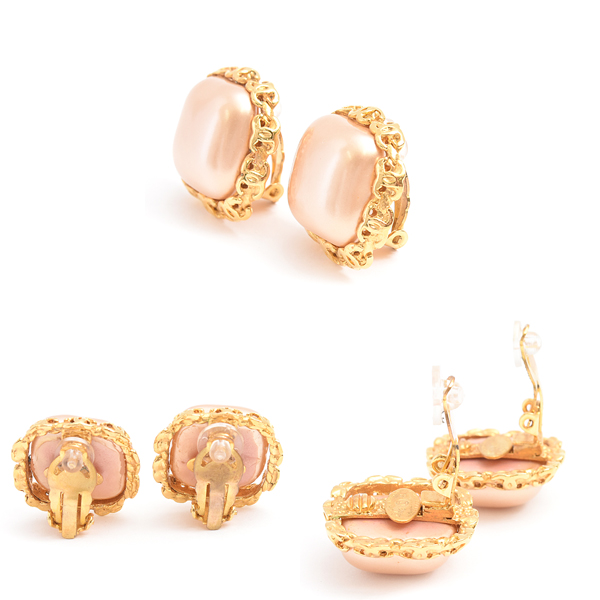 シャネル イヤリング レディース フェイクパール ココマーク ヴィンテージ ゴールド GP CHANEL 中古