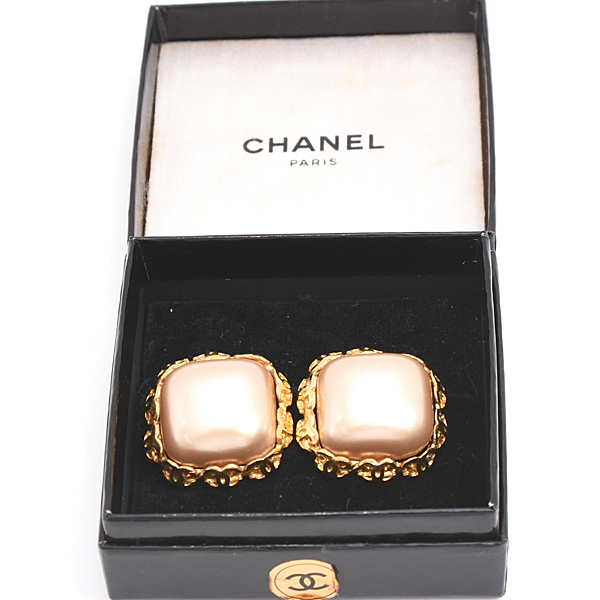 シャネル イヤリング レディース フェイクパール ココマーク ヴィンテージ ゴールド GP CHANEL 中古