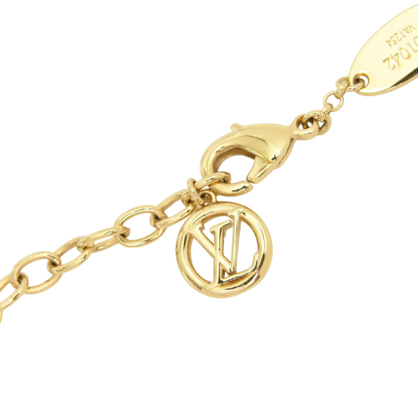 ルイヴィトン ネックレス レディース パンダント LVハート フェイクパール ゴールド Louis Vuitton M01042 中古
