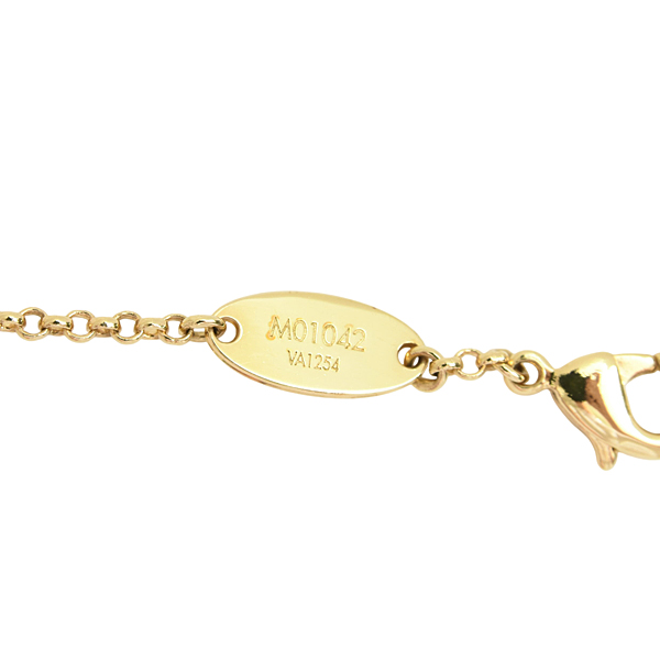 ルイヴィトン ネックレス レディース パンダント LVハート フェイクパール ゴールド Louis Vuitton M01042 中古