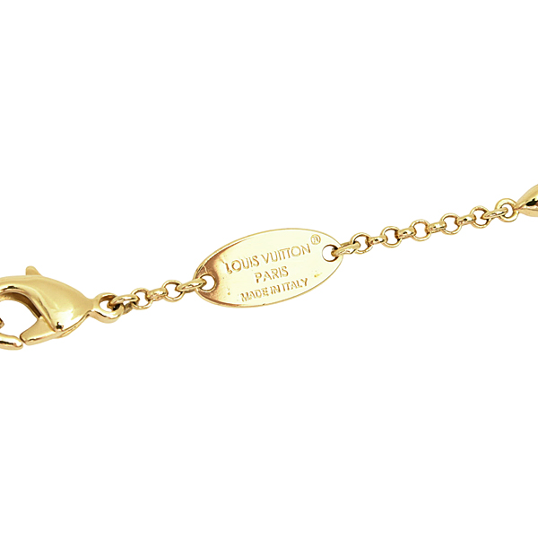 ルイヴィトン ネックレス レディース パンダント LVハート フェイクパール ゴールド Louis Vuitton M01042 中古