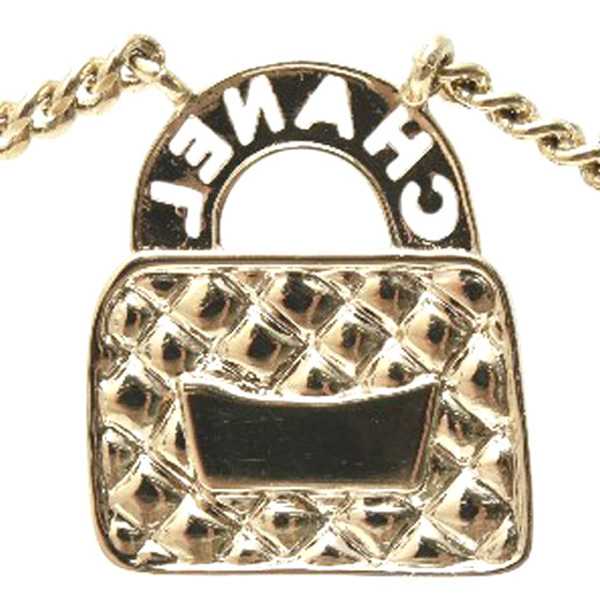 シャネル ネックレス レディース  バッグモチーフ マトラッセ B24 S GP ゴールド×ラメホワイト CHANEL 中古