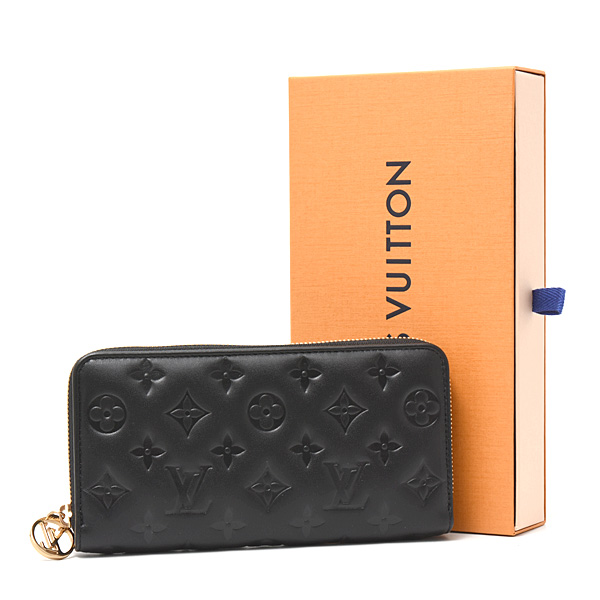 ルイヴィトン 財布 レディース  クッサン ジッピーウォレット 長財布 ラムレザー ブラック ノワール Louis Vuitton M81510 中古