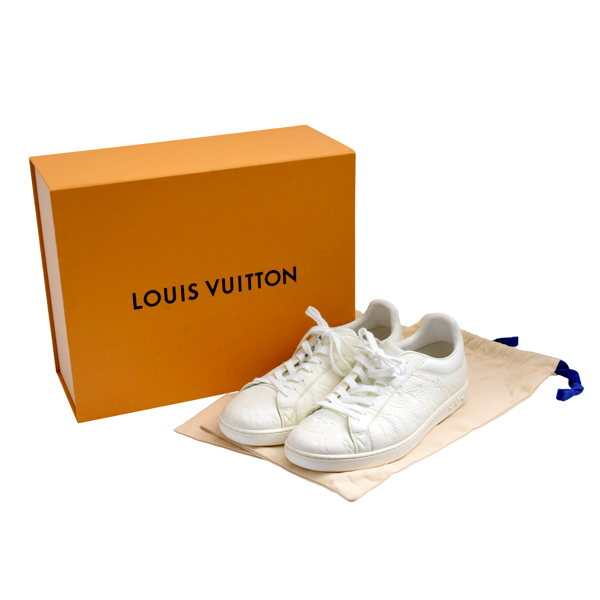 ルイヴィトン 靴 メンズ ルクセンブルク ラインスニーカー ローカット ホワイト Louis Vuitton 中古