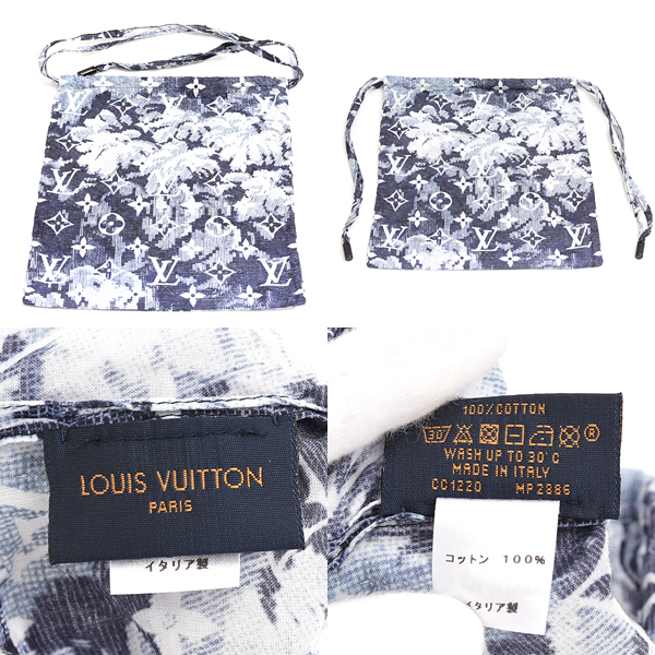 ルイヴィトン 小物 レディース モノグラムタペストリー マスク&バンダナ セット コットン100% ネイビー Louis Vuitton MP2886 中古