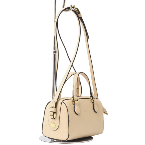 グッチ バッグ レディース GGスーパーミニ ボストンバッグ ジャンボGG 2WAY レザー ベージュ GUCCI 790130 未使用展示品