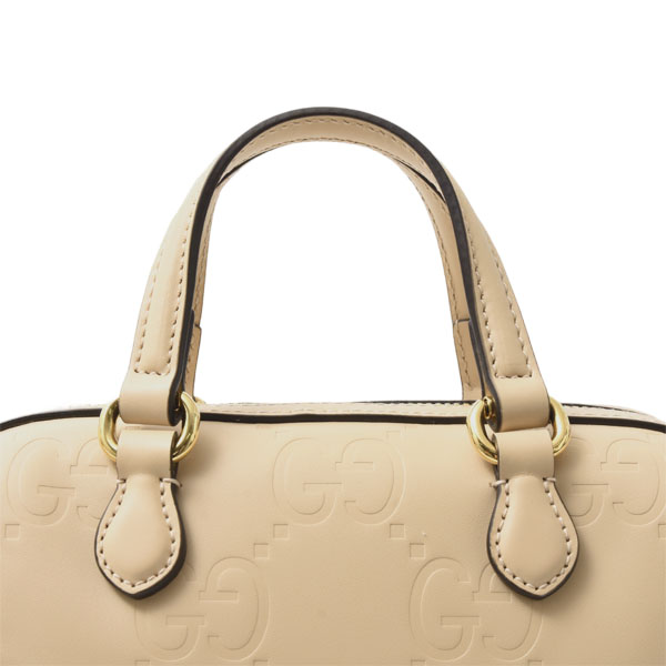 グッチ バッグ レディース GGスーパーミニ ボストンバッグ ジャンボGG 2WAY レザー ベージュ GUCCI 790130 未使用展示品