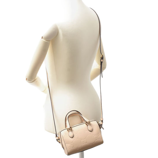 グッチ バッグ レディース GGスーパーミニ ボストンバッグ ジャンボGG 2WAY レザー ベージュ GUCCI 790130 未使用展示品