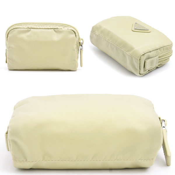 プラダ バッグ メンズ レディース ポーチ テスート ヴェラミニポーチ 三角ロゴ ナイロン ベージュ PRADA 1NA339 中古