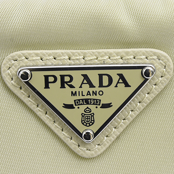 プラダ バッグ メンズ レディース ポーチ テスート ヴェラミニポーチ 三角ロゴ ナイロン ベージュ PRADA 1NA339 中古