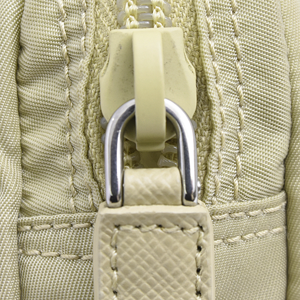 プラダ バッグ メンズ レディース ポーチ テスート ヴェラミニポーチ 三角ロゴ ナイロン ベージュ PRADA 1NA339 中古
