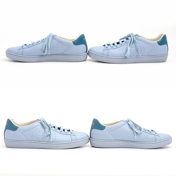 グッチ 服飾小物 レディース ローカットスニーカー 36 1/2 日本サイズ23.5cm 靴 レザー 水色系 598527 GUCCI 中古