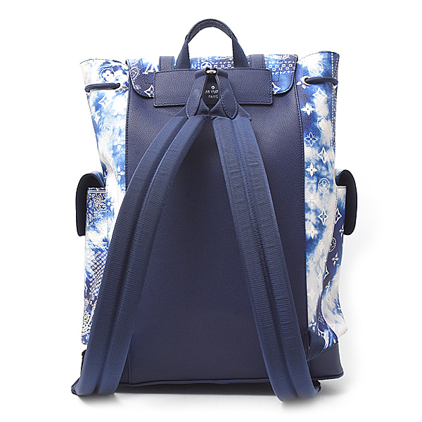 ルイヴィトン バッグ メンズ モノグラムバンダナ クリストファーMM バックパック リュック ブルー Louis Vuitton M20554 中古