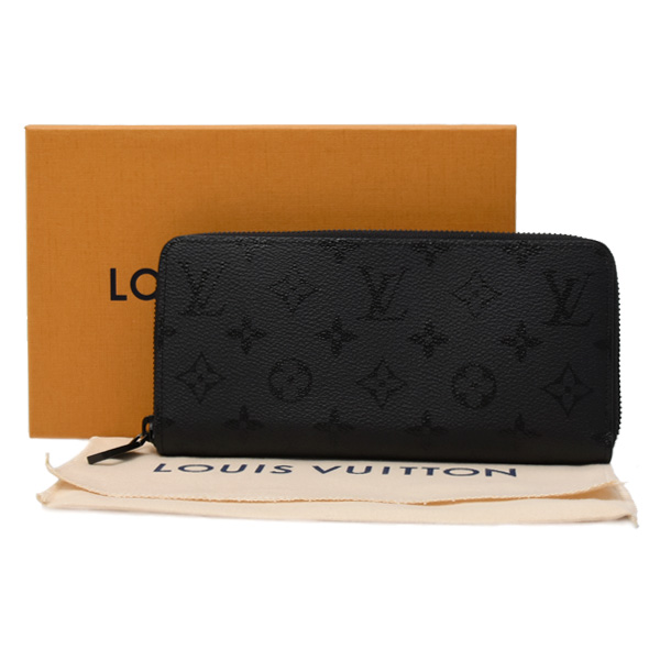 ルイヴィトン 財布 メンズ ジッピーウォレット ホリゾンタル 長財布 モノグラム ミッドナイト Louis Vuitton M28048 中古