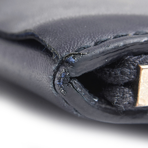 ボッテガヴィネタ バッグ メンズ マキシイントレチャート ドキュメントケース クラッチバッグ カーフ ネイビー BOTTEGA VENETA 中古