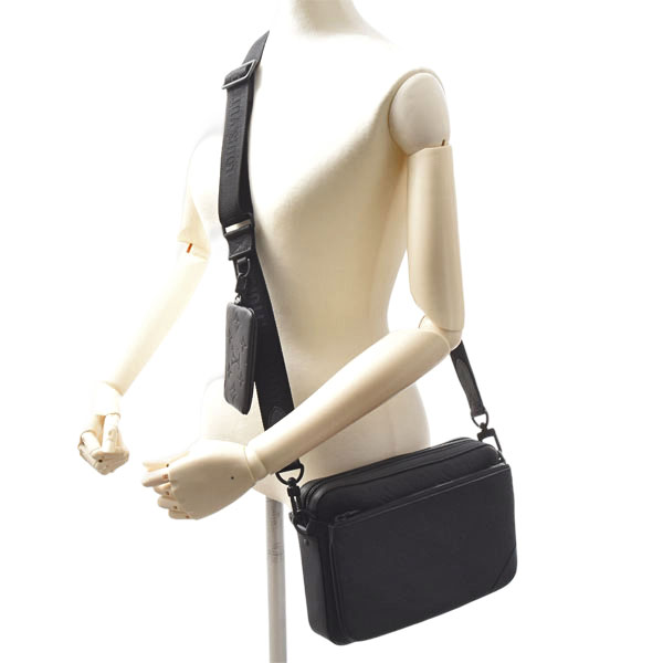 ルイヴィトン バッグ メンズ トリオ メッセンジャー モノグラムシャドウ カーフレザー ノワール Louis Vuitton M46602 未使用展示品