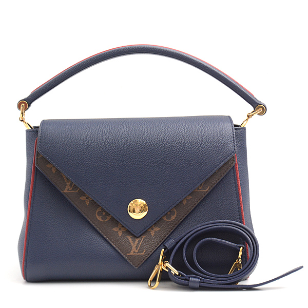 ルイヴィトン バッグ レディース モノグラム ドゥブルV 2WAYハンドバッグ ブリーマリーヌ ネイビー Louis Vuitton M55022 中古