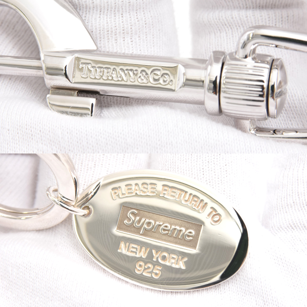 ティファニー 小物 メンズ シュプリームコラボ リターントゥティファニー オーバルタグ キーリング シルバー メタル TIFFANY SV925×METAL 中古