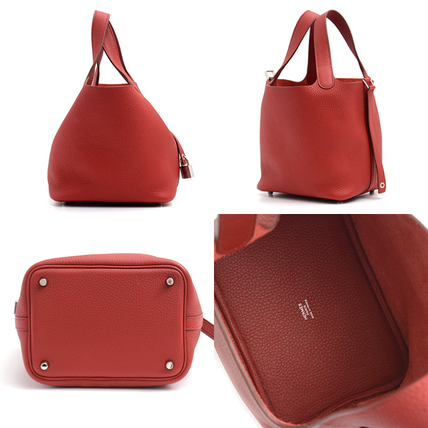 エルメス バッグ レディース ピコタンロックPM □Q刻 ハンドバッグ トリヨンクレマンス レッド系 HERMES 中古