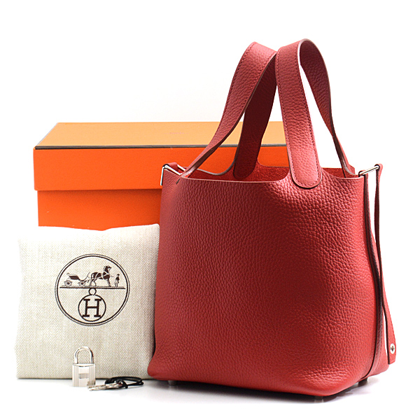 エルメス バッグ レディース ピコタンロックPM □Q刻 ハンドバッグ トリヨンクレマンス レッド系 HERMES 中古