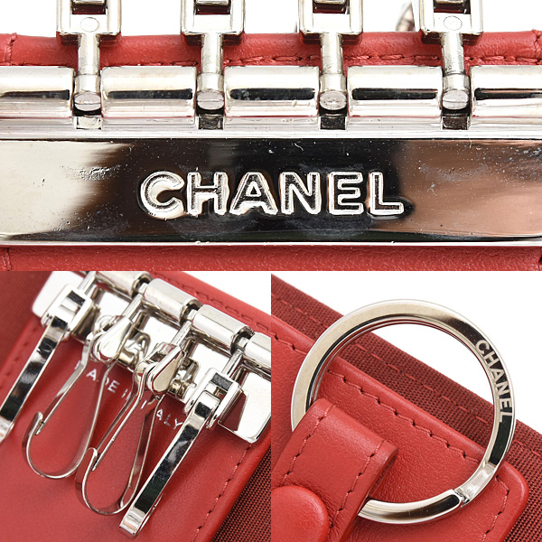 シャネル ブランド小物 レディース ココマーク 4連キーケース キーリング 鍵入れ キャビアスキン レッド CHANEL 中古