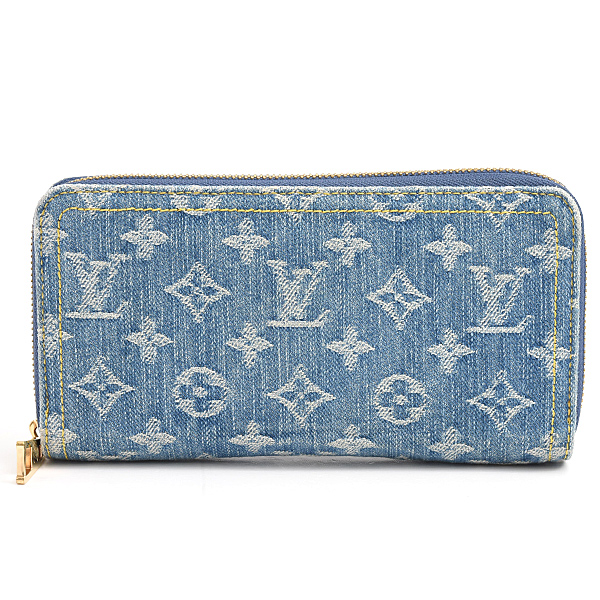 ルイヴィトン 財布 メンズ レディース LVリミックス ジッピーウォレット モノグラムデニム ブルー系 Louis Vuitton M82958 中古