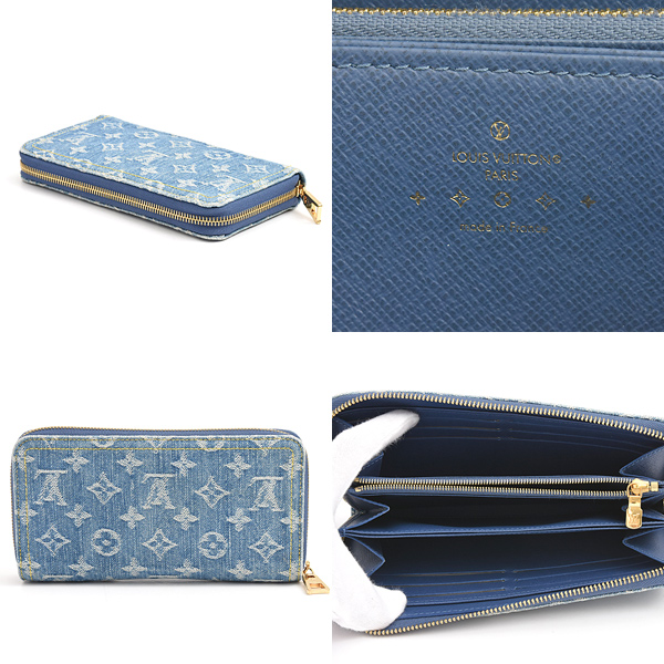 ルイヴィトン 財布 メンズ レディース LVリミックス ジッピーウォレット モノグラムデニム ブルー系 Louis Vuitton M82958 中古