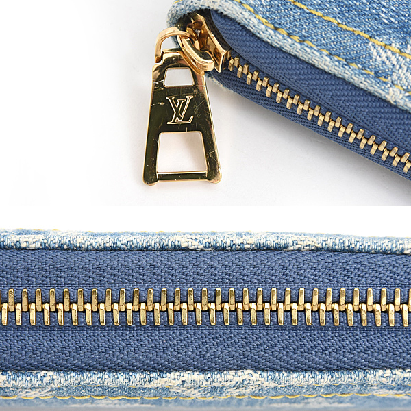 ルイヴィトン 財布 メンズ レディース LVリミックス ジッピーウォレット モノグラムデニム ブルー系 Louis Vuitton M82958 中古