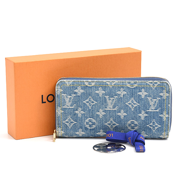 ルイヴィトン 財布 メンズ レディース LVリミックス ジッピーウォレット モノグラムデニム ブルー系 Louis Vuitton M82958 中古