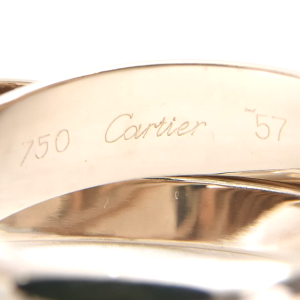 カルティエ 指輪 レディース トリニティ 3連 リング 1998年 57号 ホワイトゴールド Cartier 750WG 中古