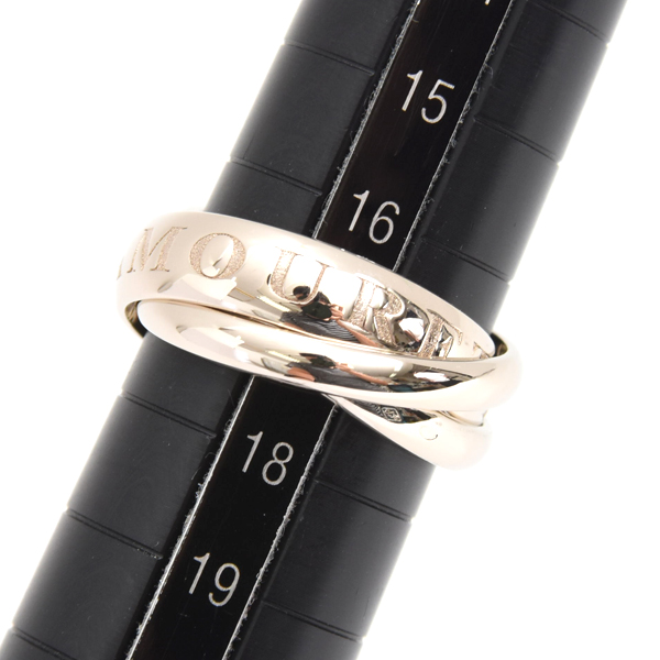 カルティエ 指輪 レディース トリニティ 3連 リング 1998年 57号 ホワイトゴールド Cartier 750WG 中古