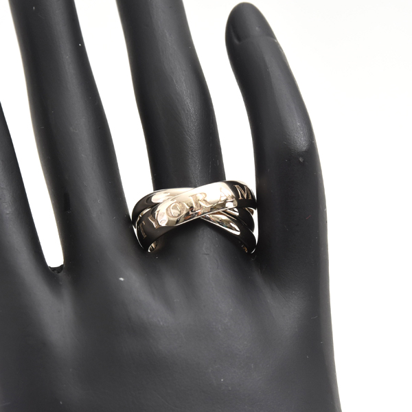 カルティエ 指輪 レディース トリニティ 3連 リング 1998年 57号 ホワイトゴールド Cartier 750WG 中古