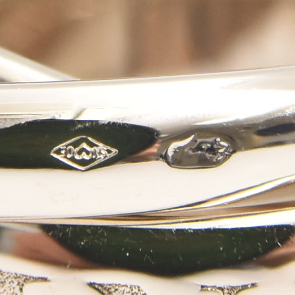 カルティエ 指輪 レディース トリニティ 3連 リング 1998年 57号 ホワイトゴールド Cartier 750WG 中古